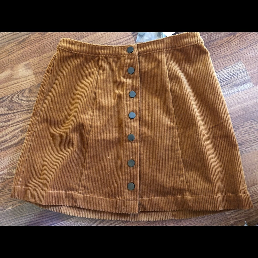 NWT Forever 21 Camel Corduroy  Mini Skirt S